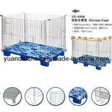 Folding Storage Metal Wire Mesh Pallet Cage for Warehouse